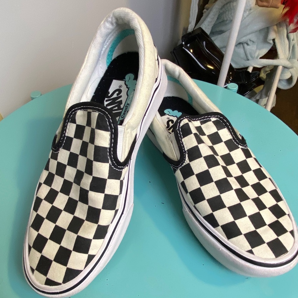 Vans Checked comfycush slip ons.